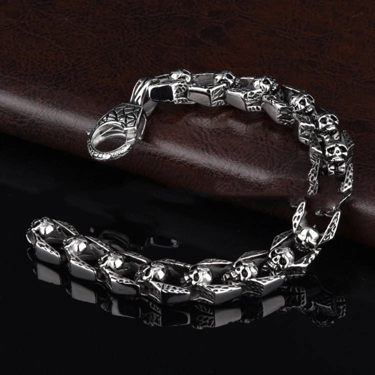Personality Punk Skull Bracelet Stainless Steel