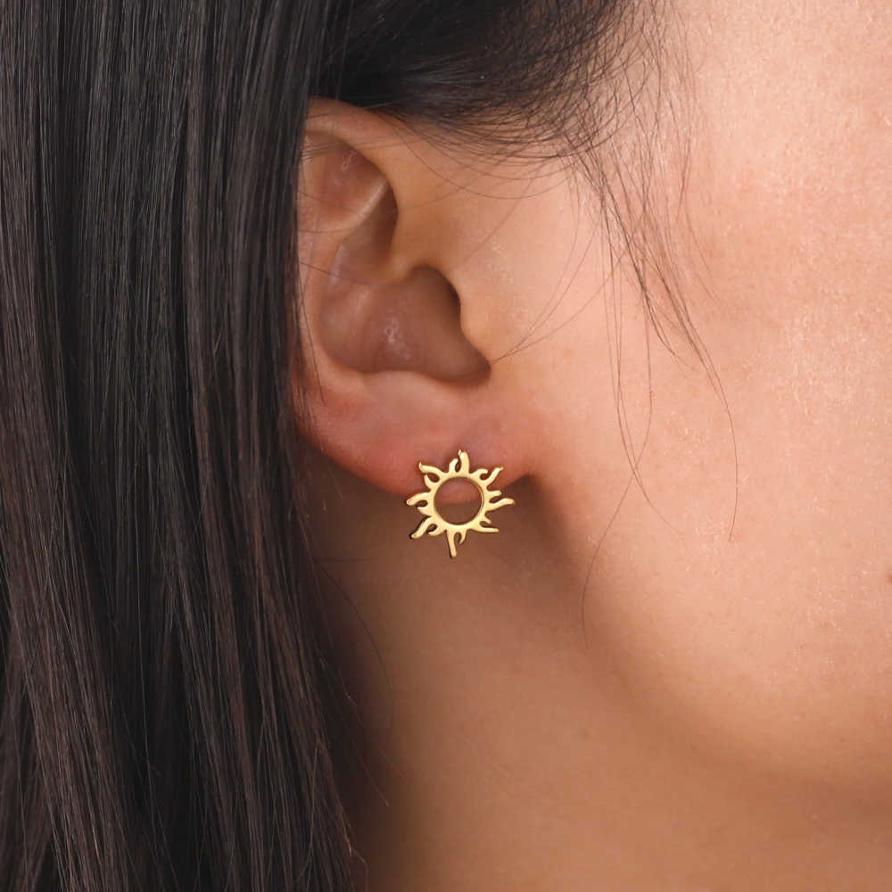 Bohemian Sun Totem Earrings Stainless Steel Fashion Geometry Pattern