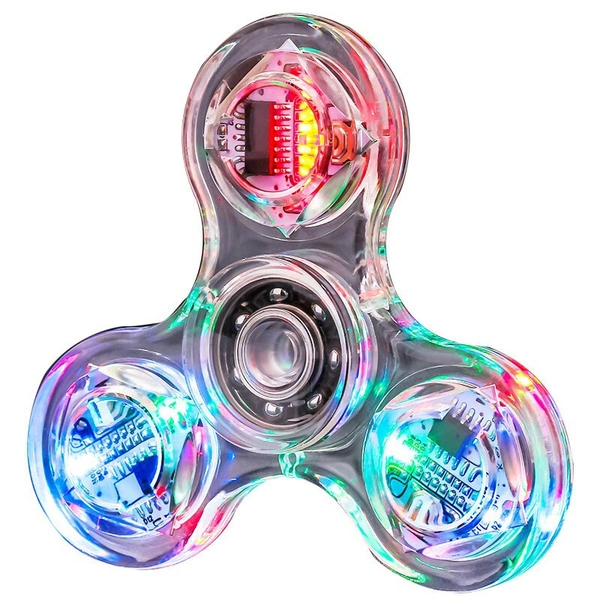 Creative LED Light Luminous Fidget Spinner Transparent Pattern Changes Hand Spinner Golw in the Dark Stress Relief Toys For Kids