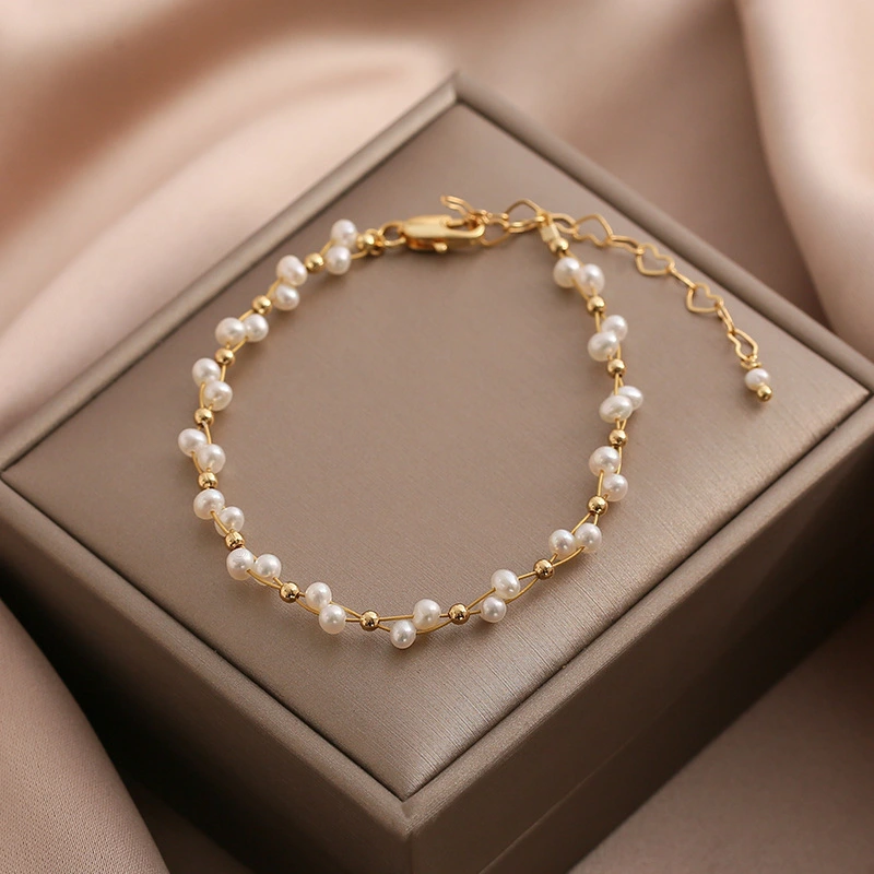 Natural Freshwater Small Pearl Braided Bracelet