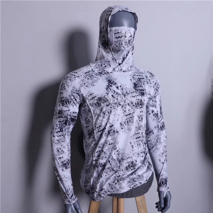 Sunscreen Printed Hooded Mask With Breathable Holes Fishing Suits