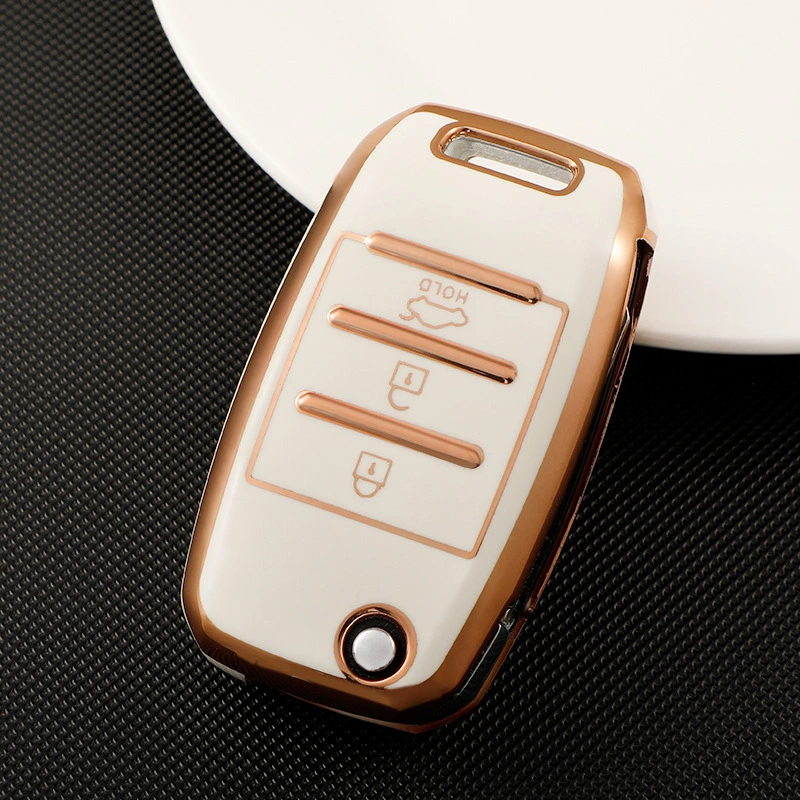 Car Key Case Golden Edge Protective Cover