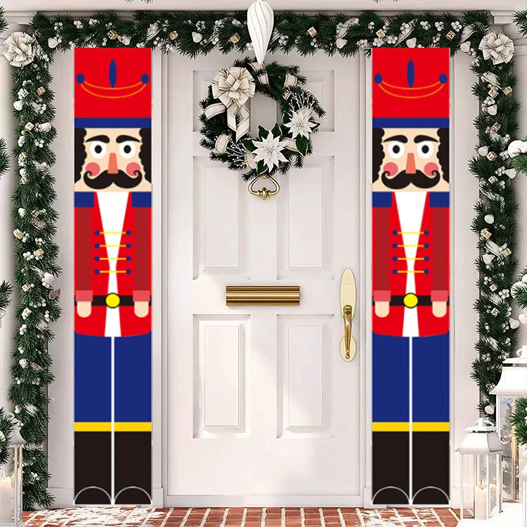 Christmas Nutcracker Printing Banner Couplet Flag