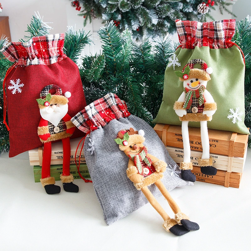 Christmas Long Leg Doll Decorative Gift Bag