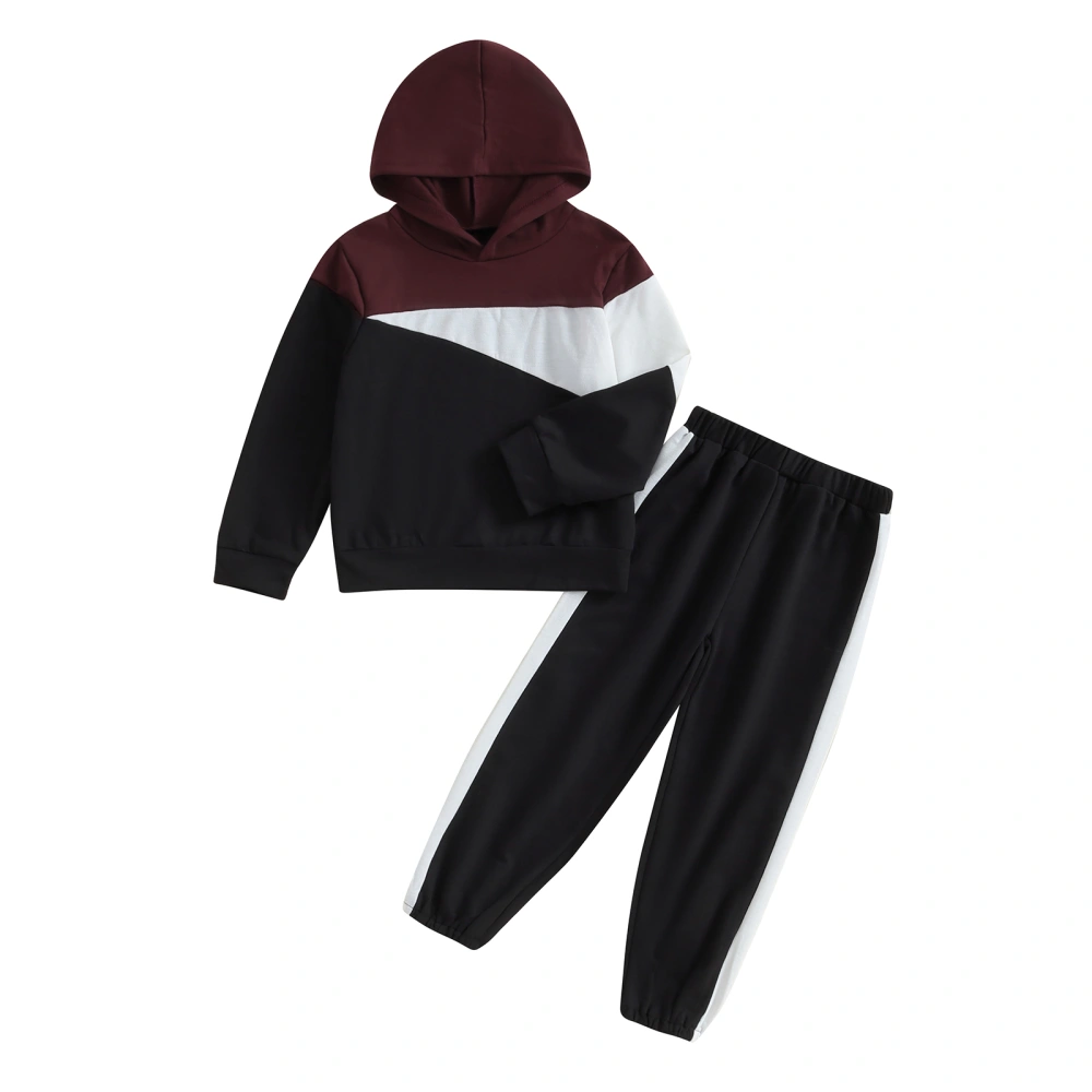 Boy Autumn Clothes Contrast Color Long Sleeve Hoodies Pants Outfit