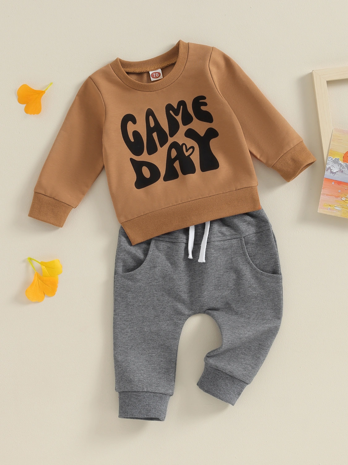 Newborn Pants Set Baby Boys Letter Print Sweatshirt and Pants
