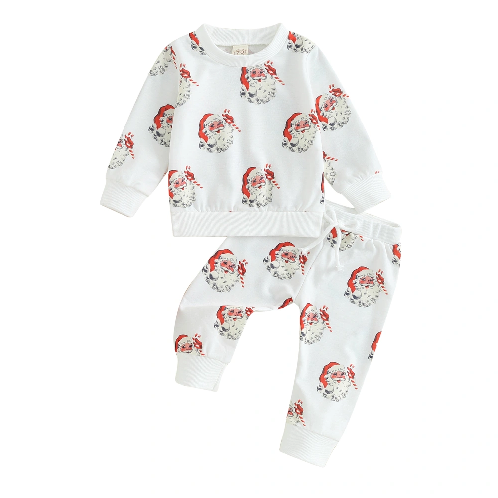 Toddler 2Pcs Christmas Clothes Santa Long Sleeve Sweatshirt Pants