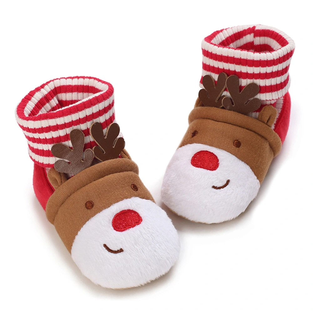 Infant Baby Christmas Socks, Stripe Deer Pattern Non-Slip Slippers