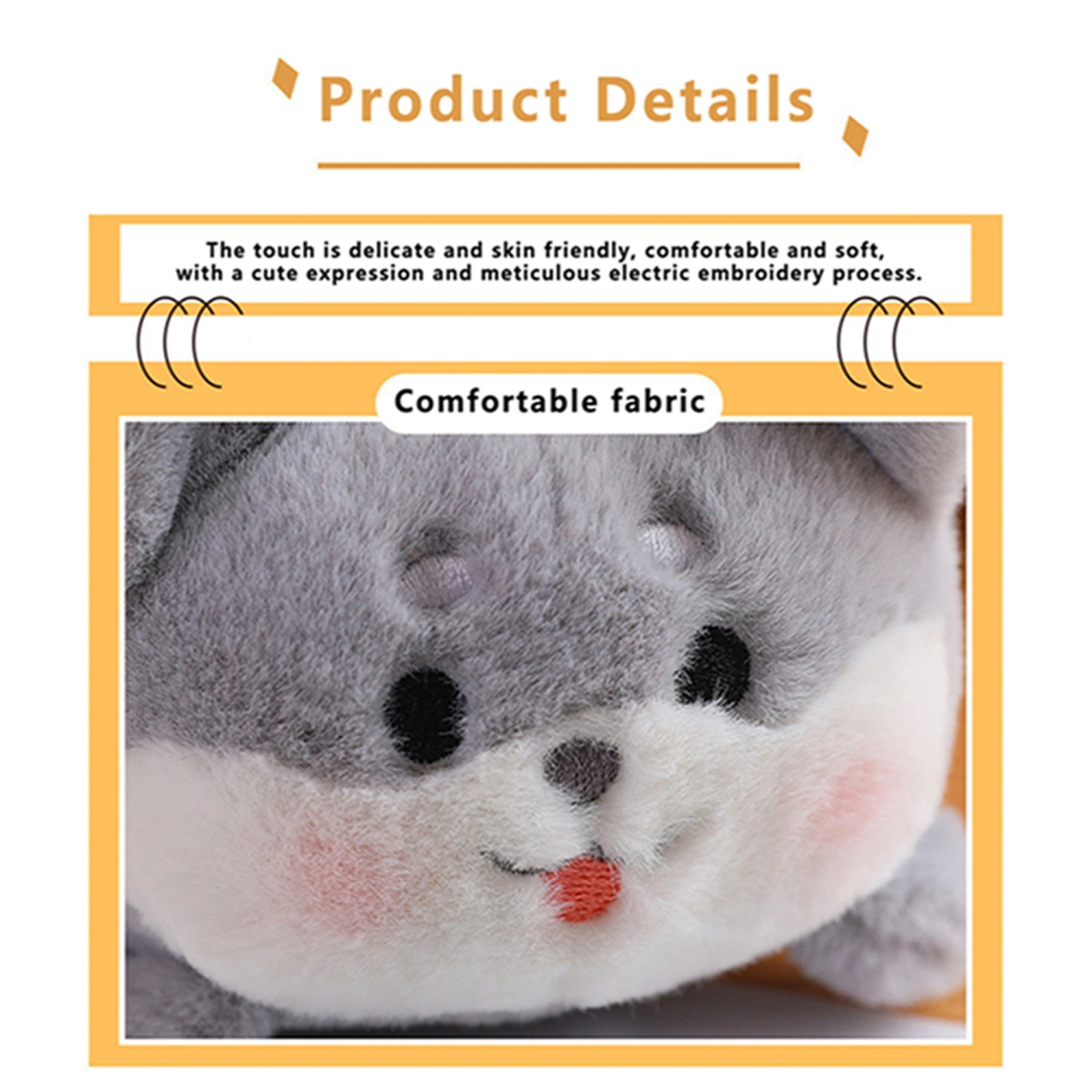 Cat Plush Toy Cute Dog Stuffed Animal Wind-up Doll for Adults and Kids