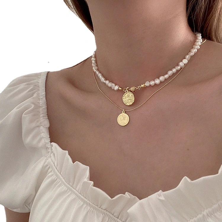 Women's Temperament Wild Vintage Double-layer Freshwater Pearl Necklace