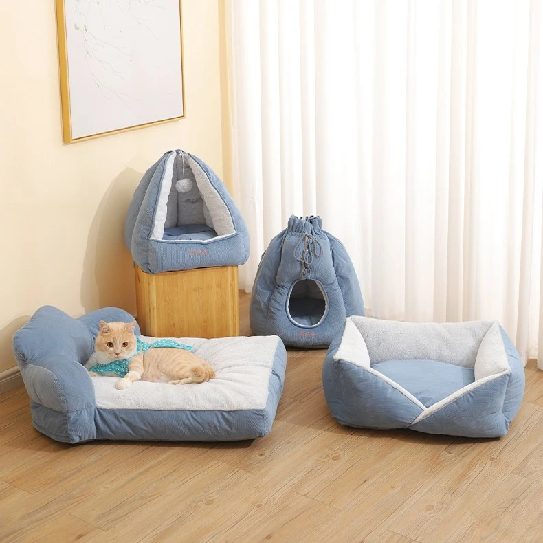 Multifunctional Short Plush Kennel Closed