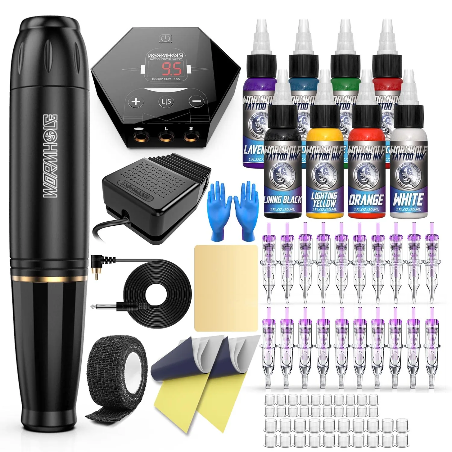 Tattoo Pen Kit Cartridge Tattoo Machine for Beginners Rotary Tattoo Pen Type Machine Kit Complete Tattoo Supplies