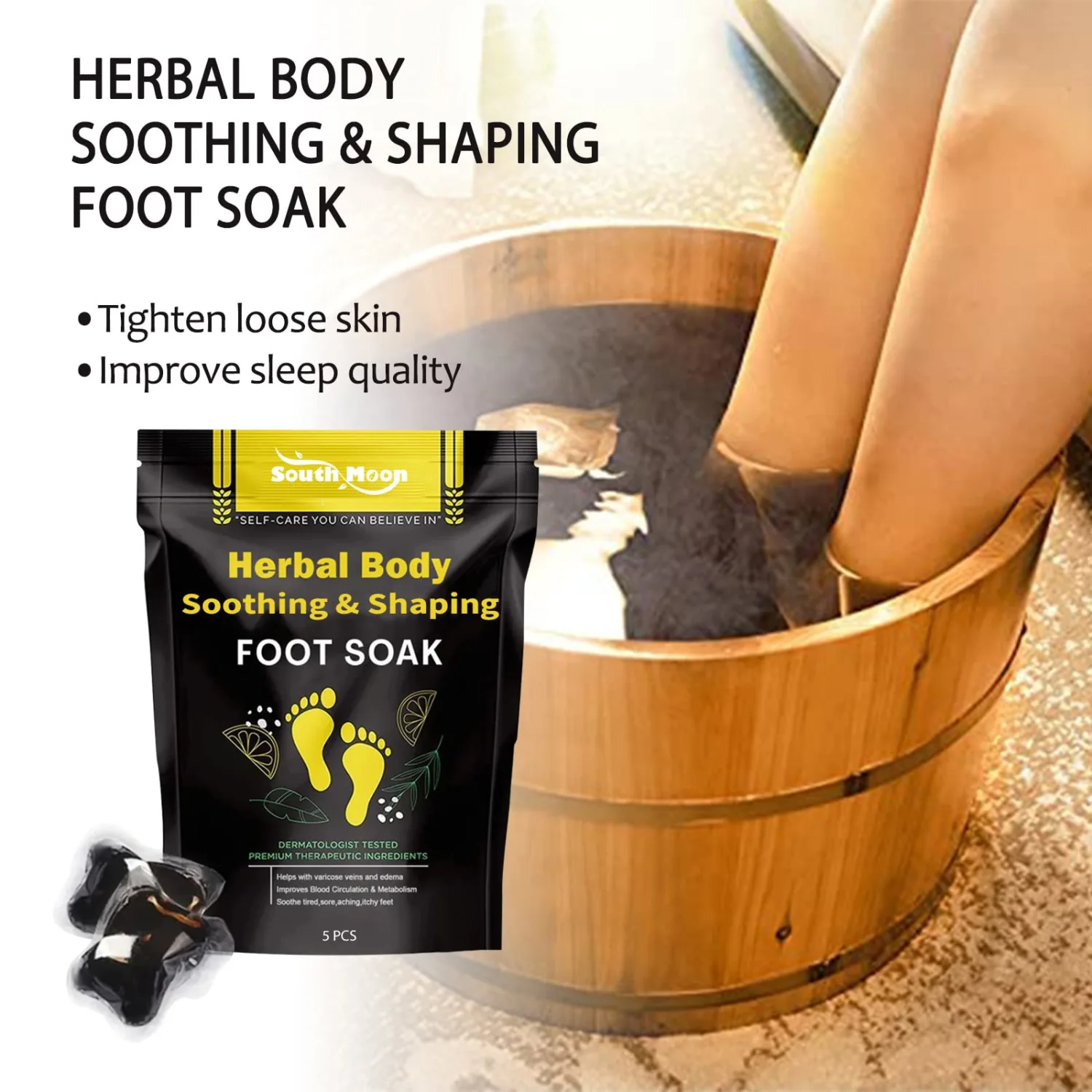 Herbal Detox&Shaping Cleansing Foot Soak Beads (1 Packs / 5 PCS)