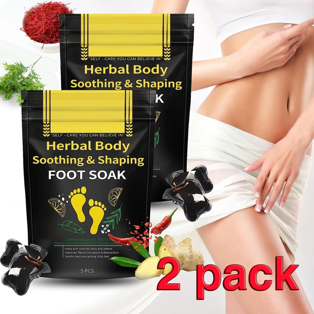 2 Pack Herbal Detox&Shaping Cleansing Foot Soak Beads，body detox foot soak (10 pcs)