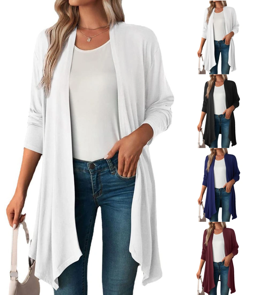 Women's Cardigan Long Sleeve Open Front Casual Thin Cardigan Lightweight Soft Spring Top Elegant Knitted Jacket