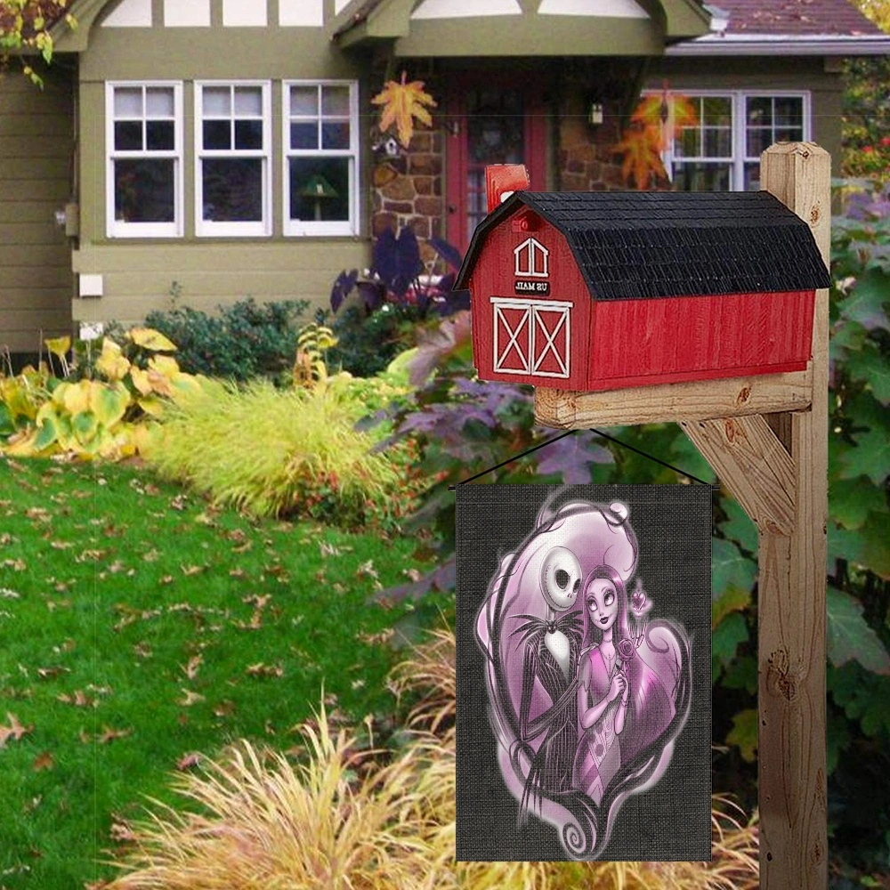 Nightmare Before Christmas Jack Saly Garden Flag Double Sided,Yard Outdoor Flag(XOT)