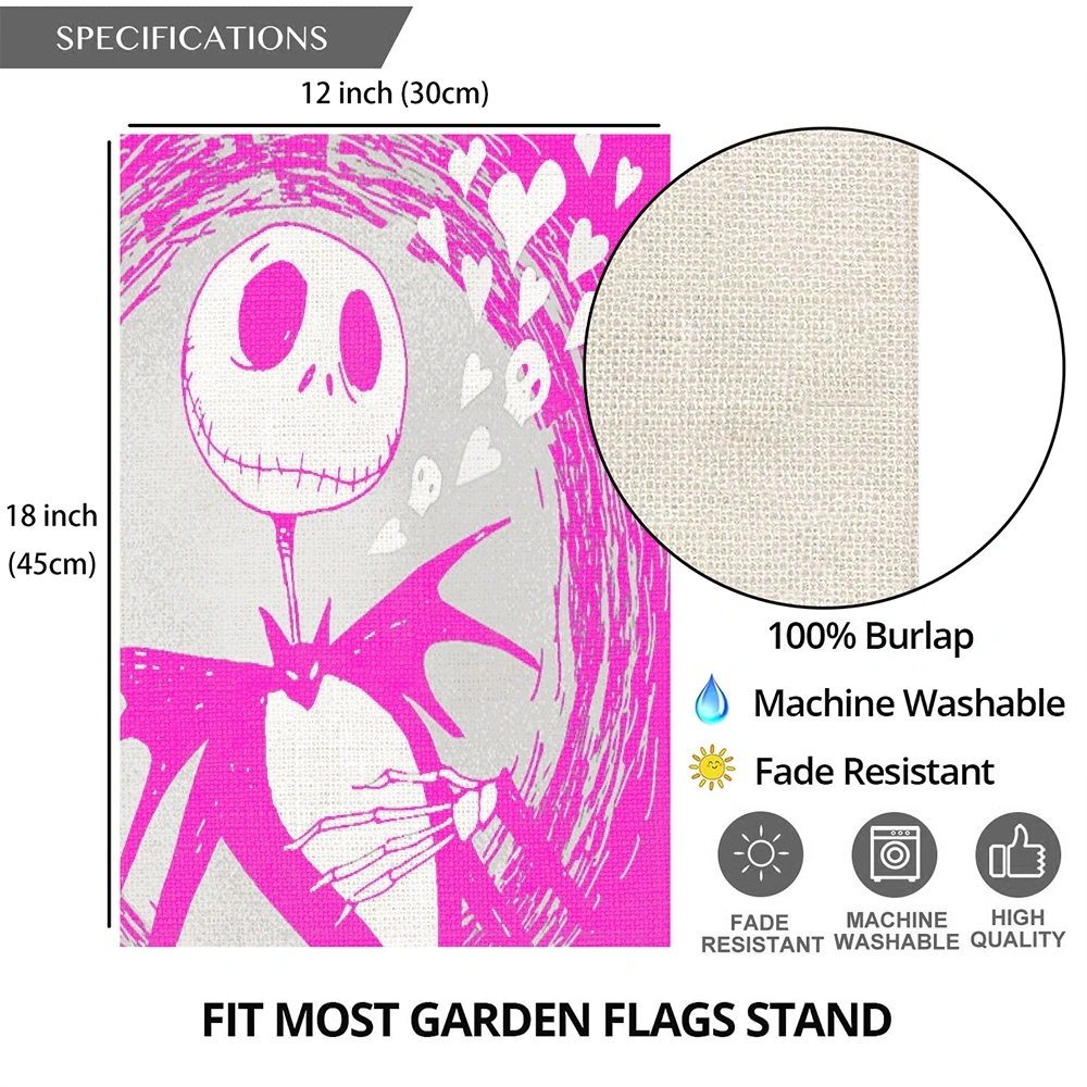 Nightmare Before Christmas Jack Saly Garden Flag Double Sided Yard Outdoor Decoration(YRT)