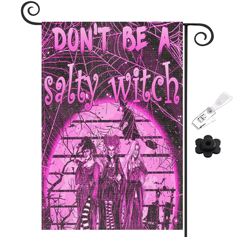 Hocus Pocus Witch Garden Flag Double Sided,Yard Outdoor Flag,Halloween Christmas Decoration,12x18 inch(WNJ)