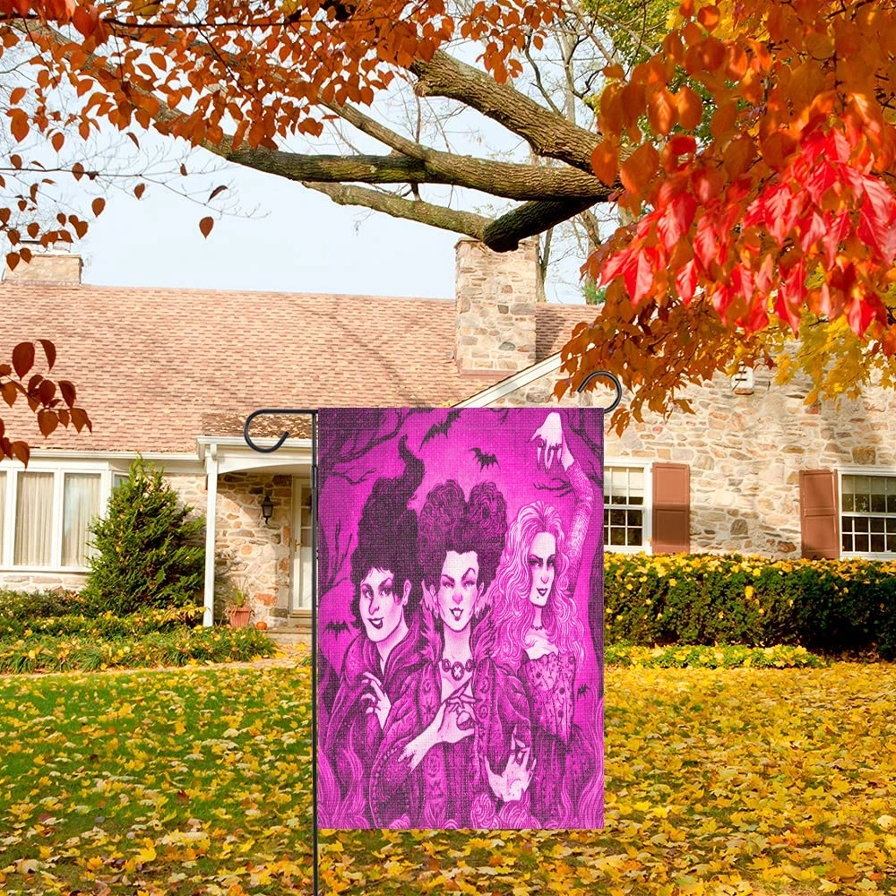 Hocus Pocus Witch Garden Flag Top Vertical Double Sided Spring Holiday Yard Decor,Halloween Christmas Decoration,12x18 inch(ZBC)