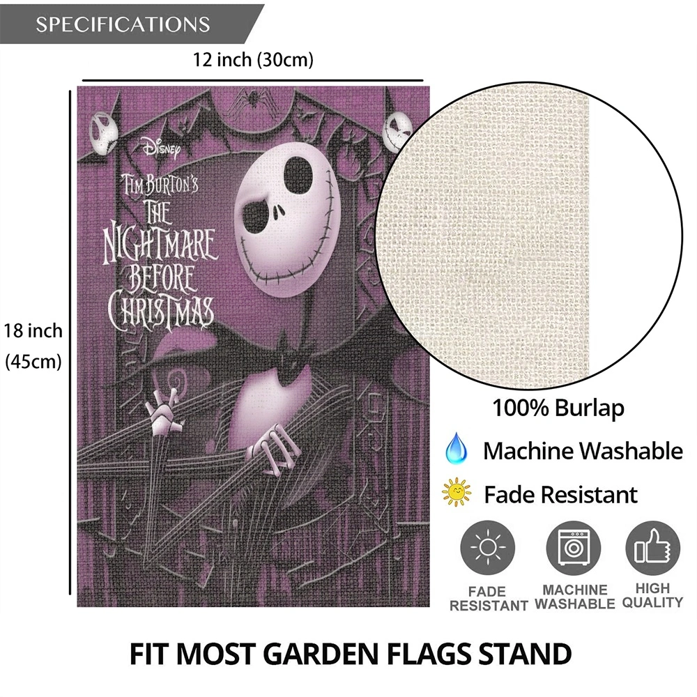 Nightmare Before Christmas Jack Saly Gardent Flag,Flag Double-Sided Double Side House Flag for Garden and Home Decorations(YJE)