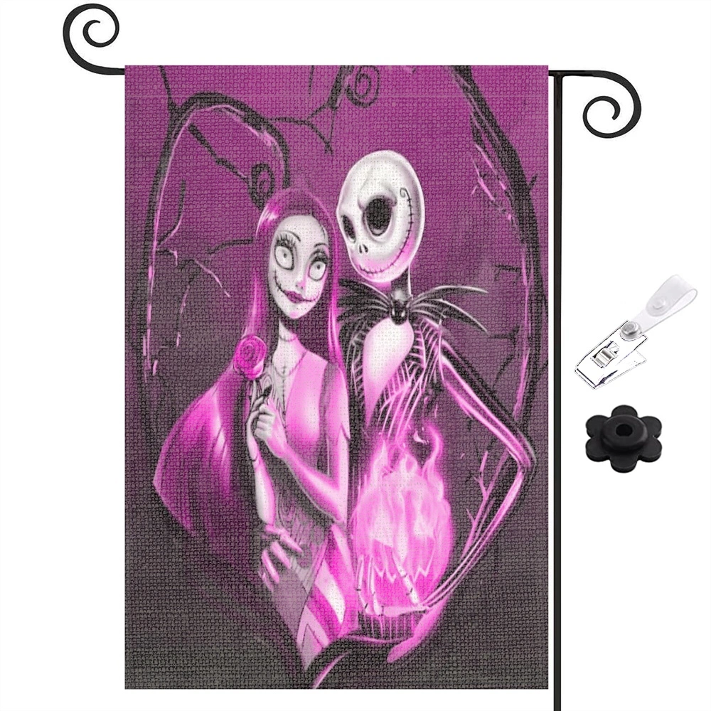Nightmare Before Christmas Jack Saly Double Sideds Garden Flag,Decorative Garden Flags - Weather Resistant & Double Stitched(ZLW)