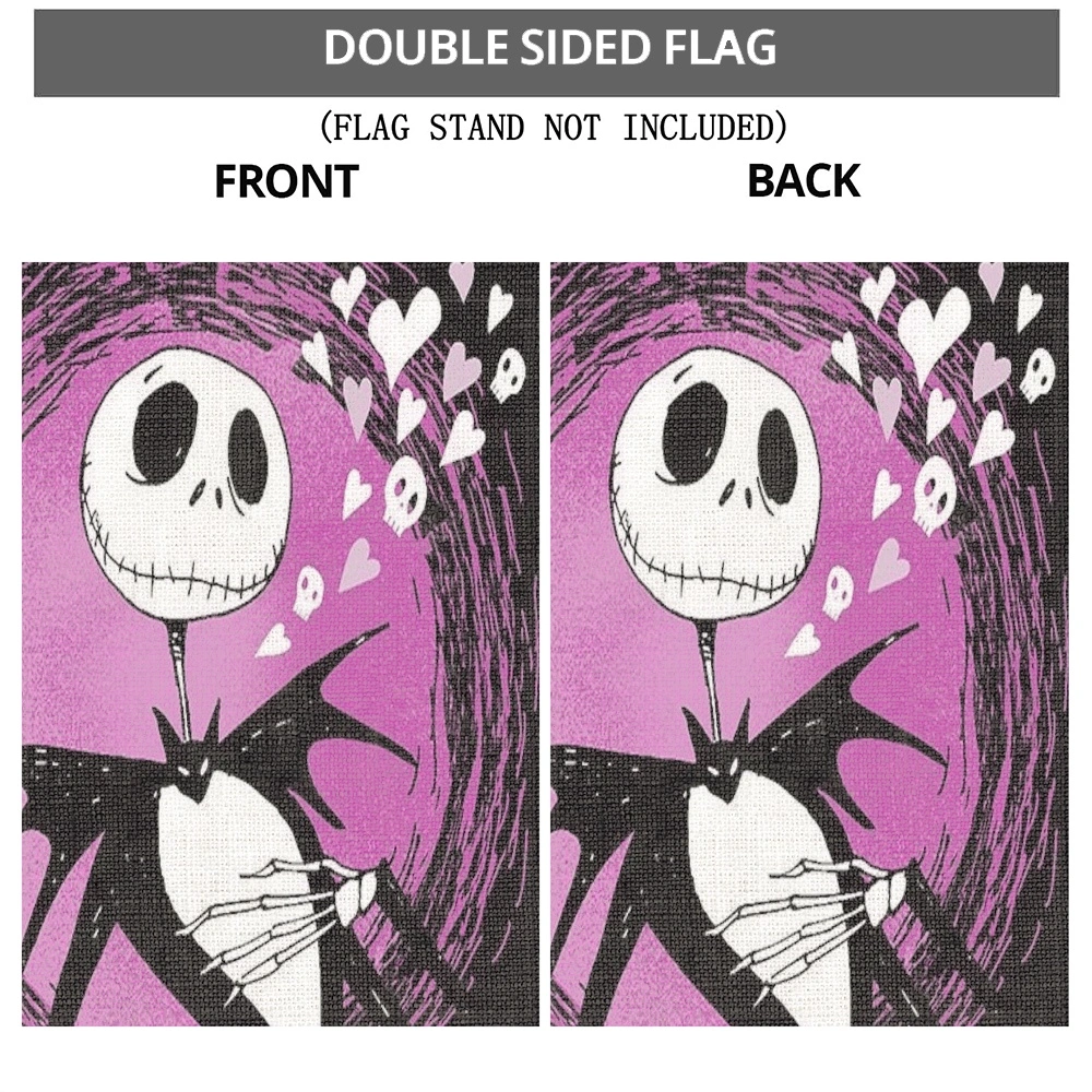 Nightmare Before Christmas Jack Saly Double Sideds Garden Flag,Decorative Garden Flags - Weather Resistant & Double Stitched(ZLW)