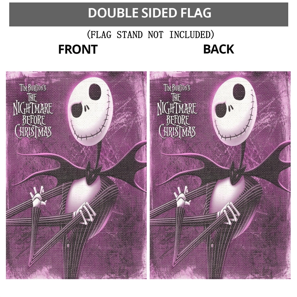 Nightmare Before Christmas Jack Saly Welcome Garden Flags,Buffalo Plaid Vertical Double Burlap Flag for House Yard Outdoor Decor(UIN)