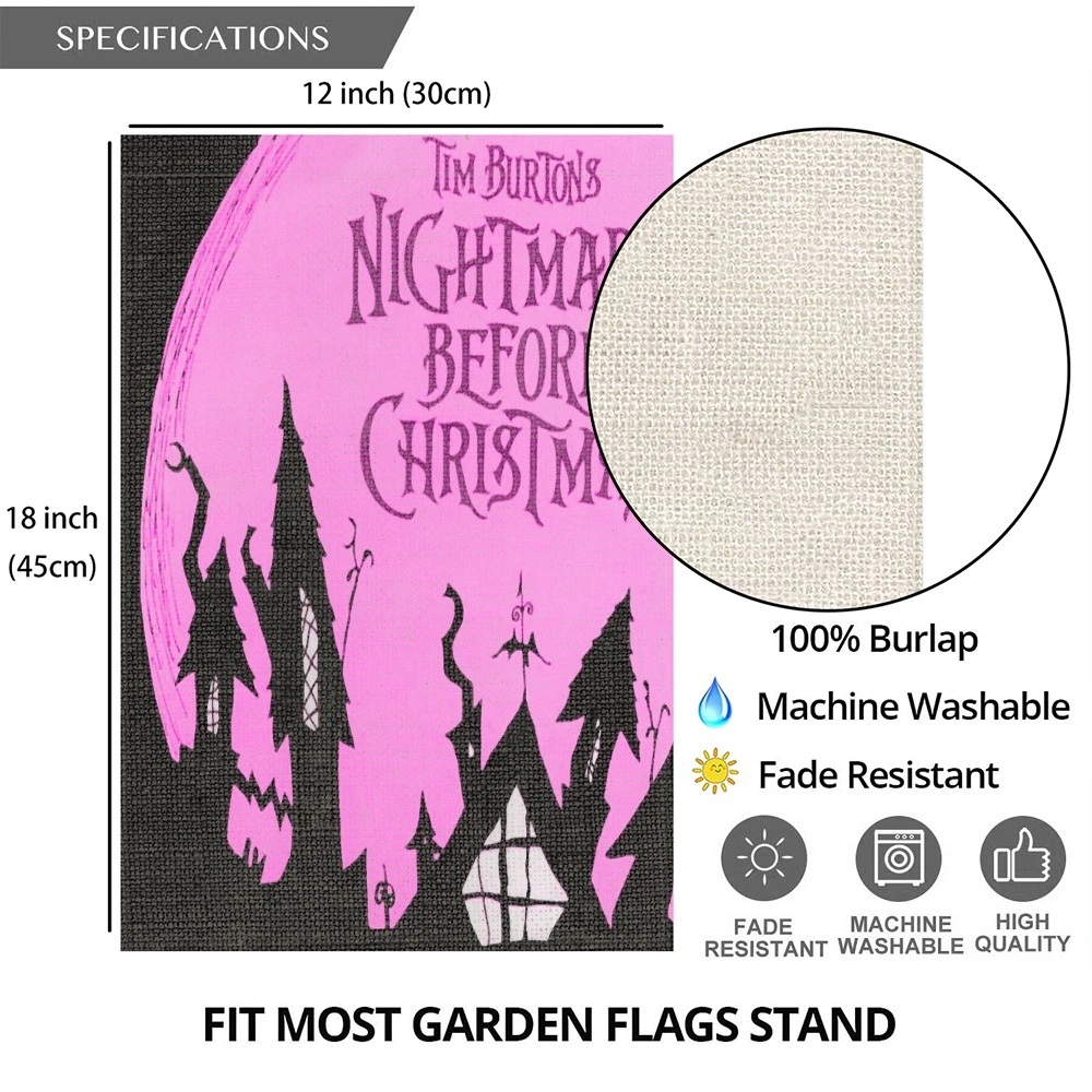 Nightmare Before Christmas Jack Saly Garden Flag Welcome Spring Vertical Double Sided Party Holiday Outside Décor for Yard Farmhouse(VNS)