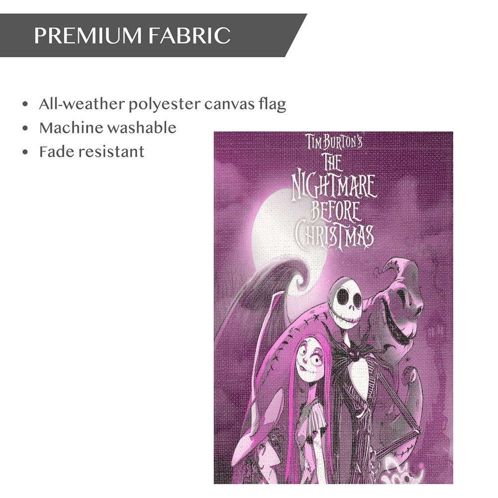 Nightmare Before Christmas Jack Saly Garden Flag Double-Sided Welcome Yard Flag Waterproof Farmhouse Outdoor Decor for Holiday Spring(XPS)