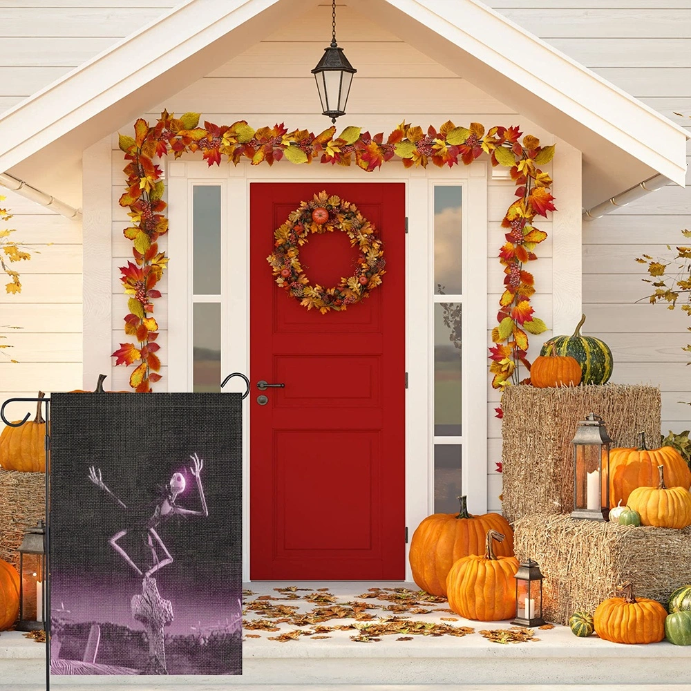 Jack Skeleton Sally Decorative Garden Flag Outdoor Yard Flag,Nightmare Before Christmas Decoration,12x18 inch(XSU)