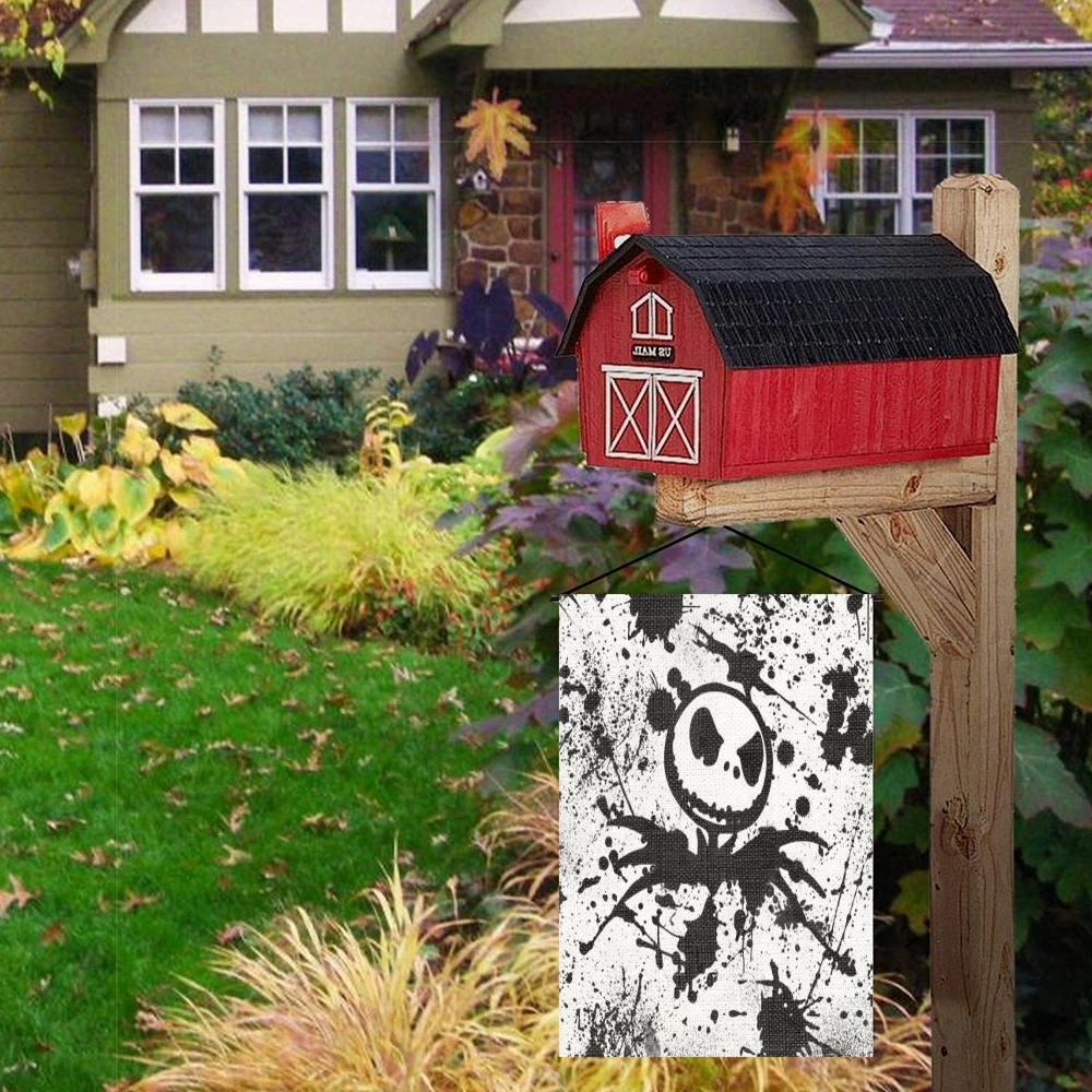 Jack Skeleton Sally Garden Flag Outdoor Lawn and Yard Home Decorations,Nightmare Before Christmas Decoration,12x18 inch(ZXT)