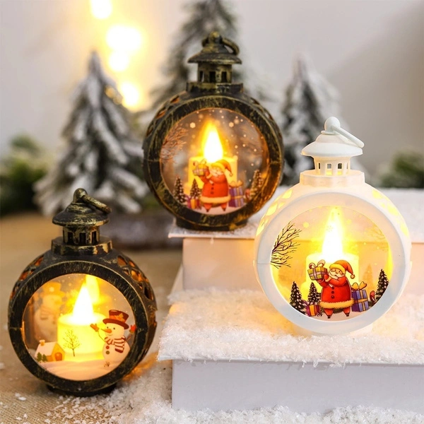 Christmas Round Wind Light Merry Christmas Decoration for Home Christmas Ornaments Xmas Gift New Year