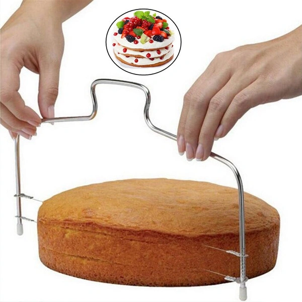 1pc Adjustable DIY Double Slice Bread Cutter Durable Leveler Stainless Steel Cake Baking Tools Kitchen Gadget