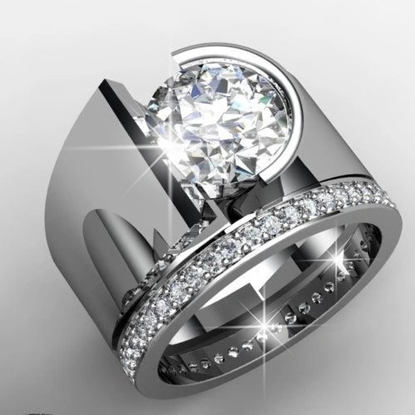  Gift Exquisite Rings Zircon Birthstone Anniversary Party Bride Princess Wedding Rings Engagement Strange Suit Ring Size 5-11