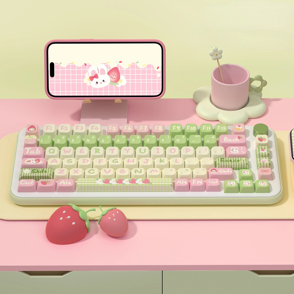 Strawberry Milk Bunny Cute MDA Key Cap