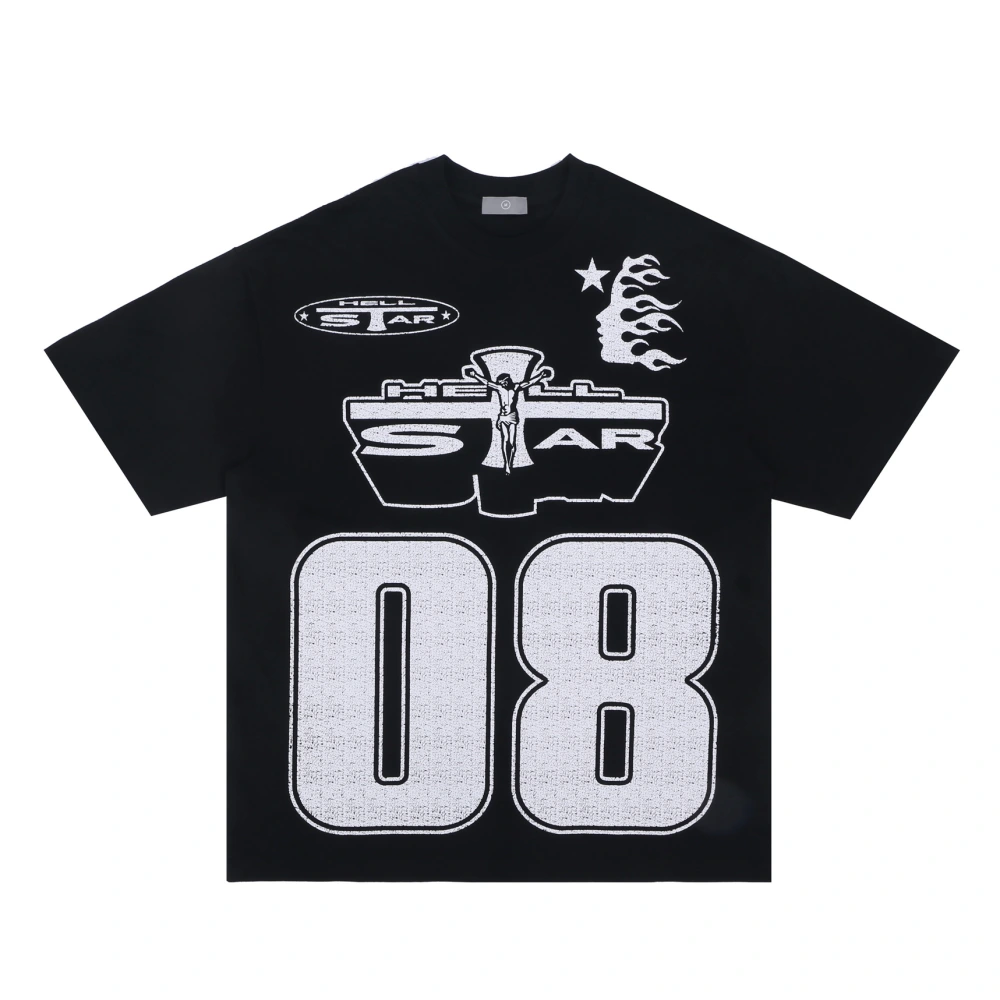 Men's Cotton Printed Cartoon Couple Short-sleeved T-shirt