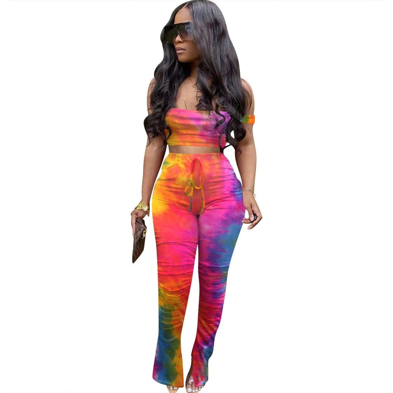 Women's Fashion Variegated Gradient Midriff-baring Suit