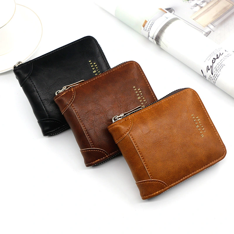 Men's Wallet Short Casual Zipper Coin Purse