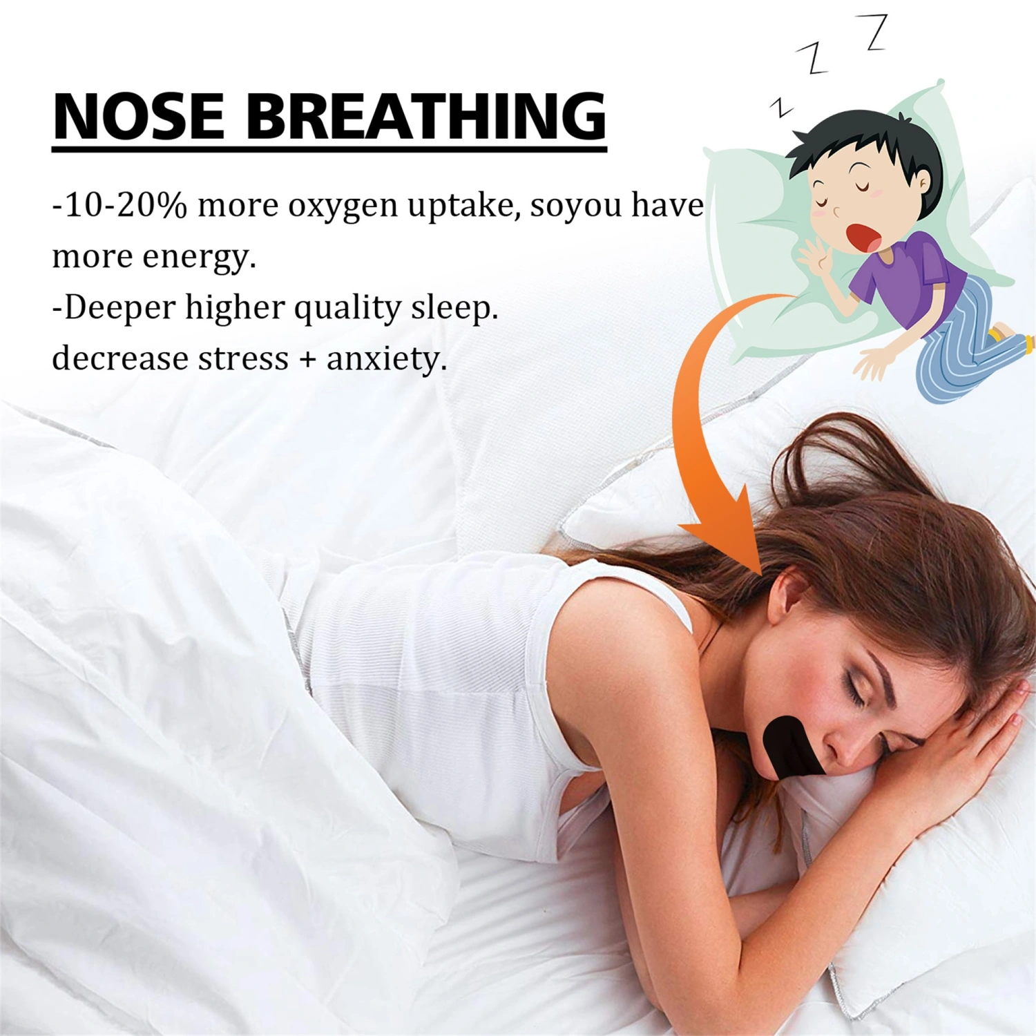Mouth Tape for Sleeping Snore Stopper Mouth Breathing Snoring Tape 