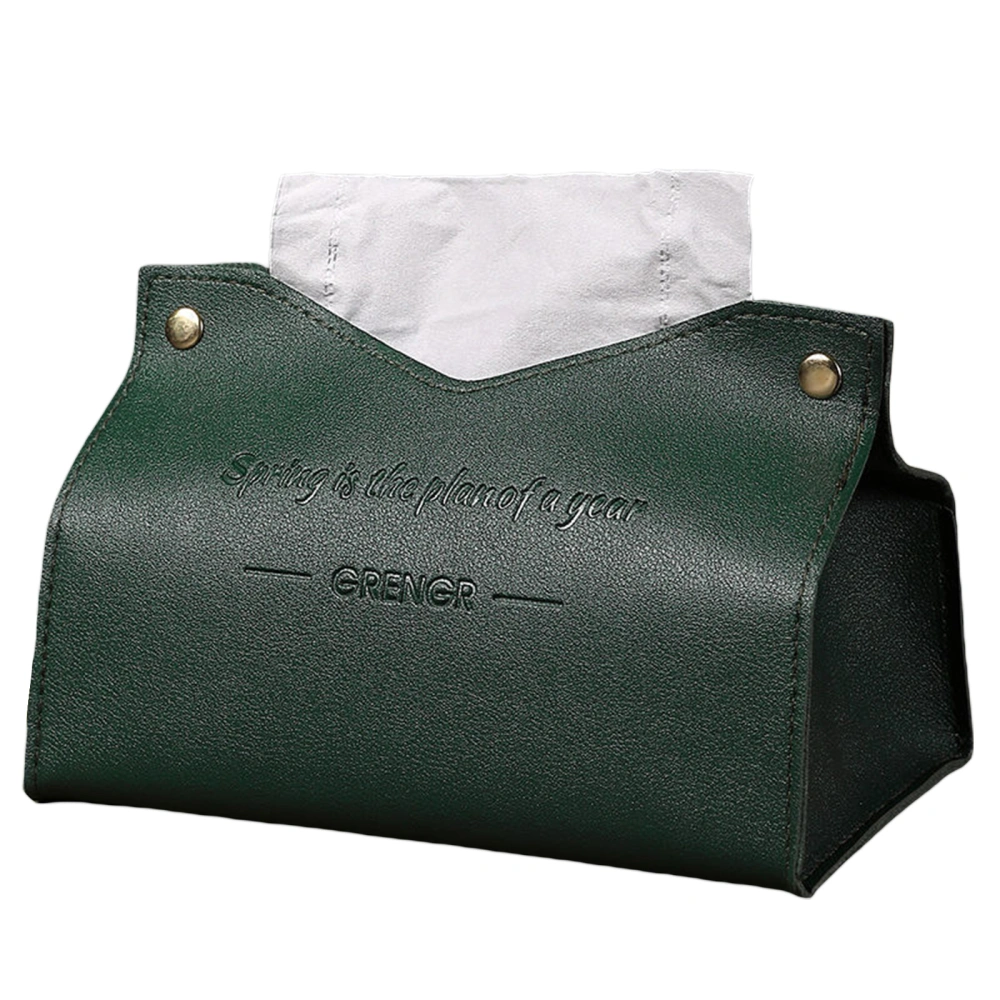 PU Leather Tissue Box Cover, Foldable Tissue Box Holder, Storage Box