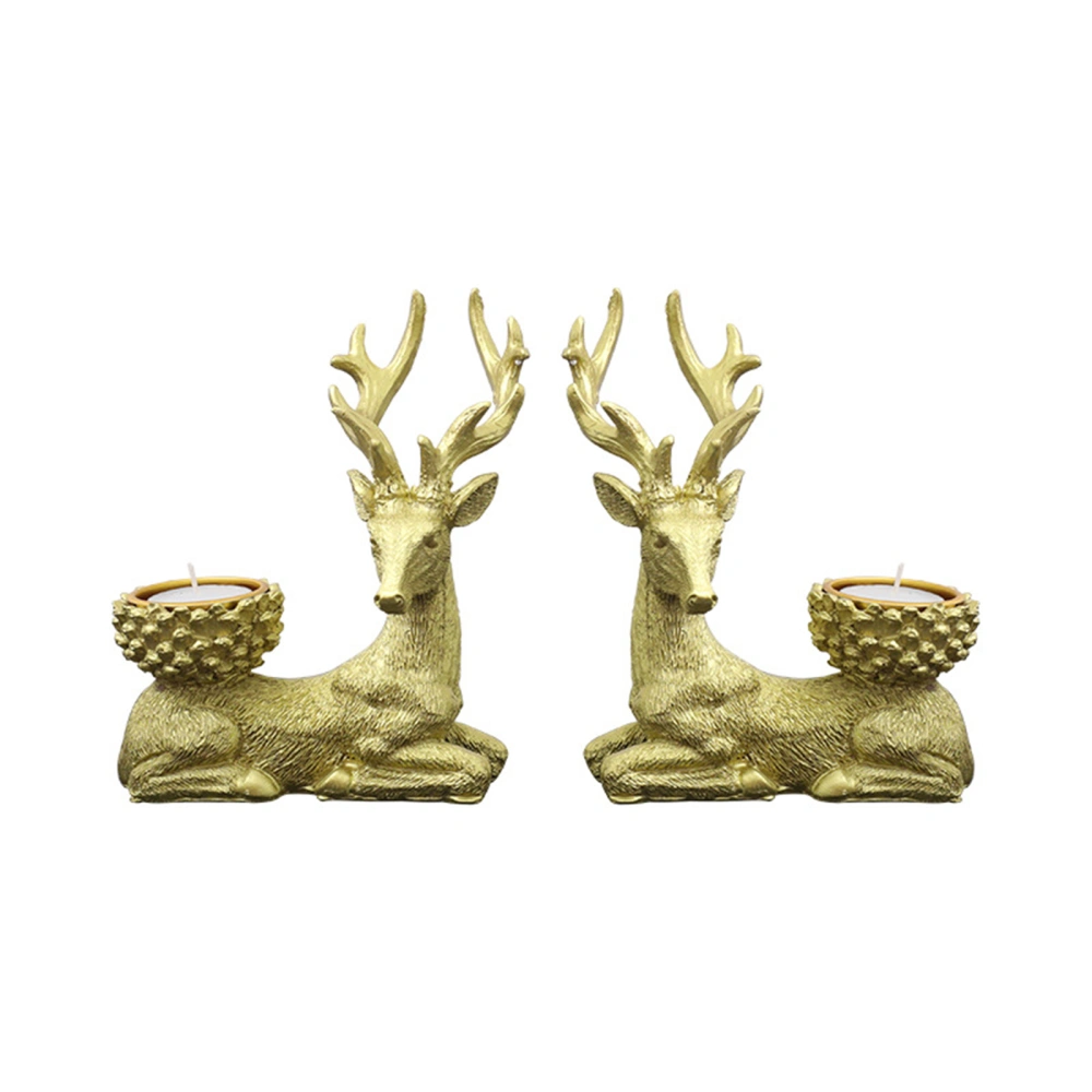 Christmas Deer Candle Holder, Animal Reindeer Resin Candlestick