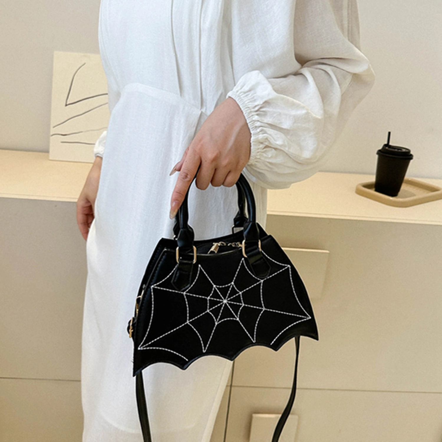 Women Halloween Bat Purses Lightweight Spider Web Shoulder Bags