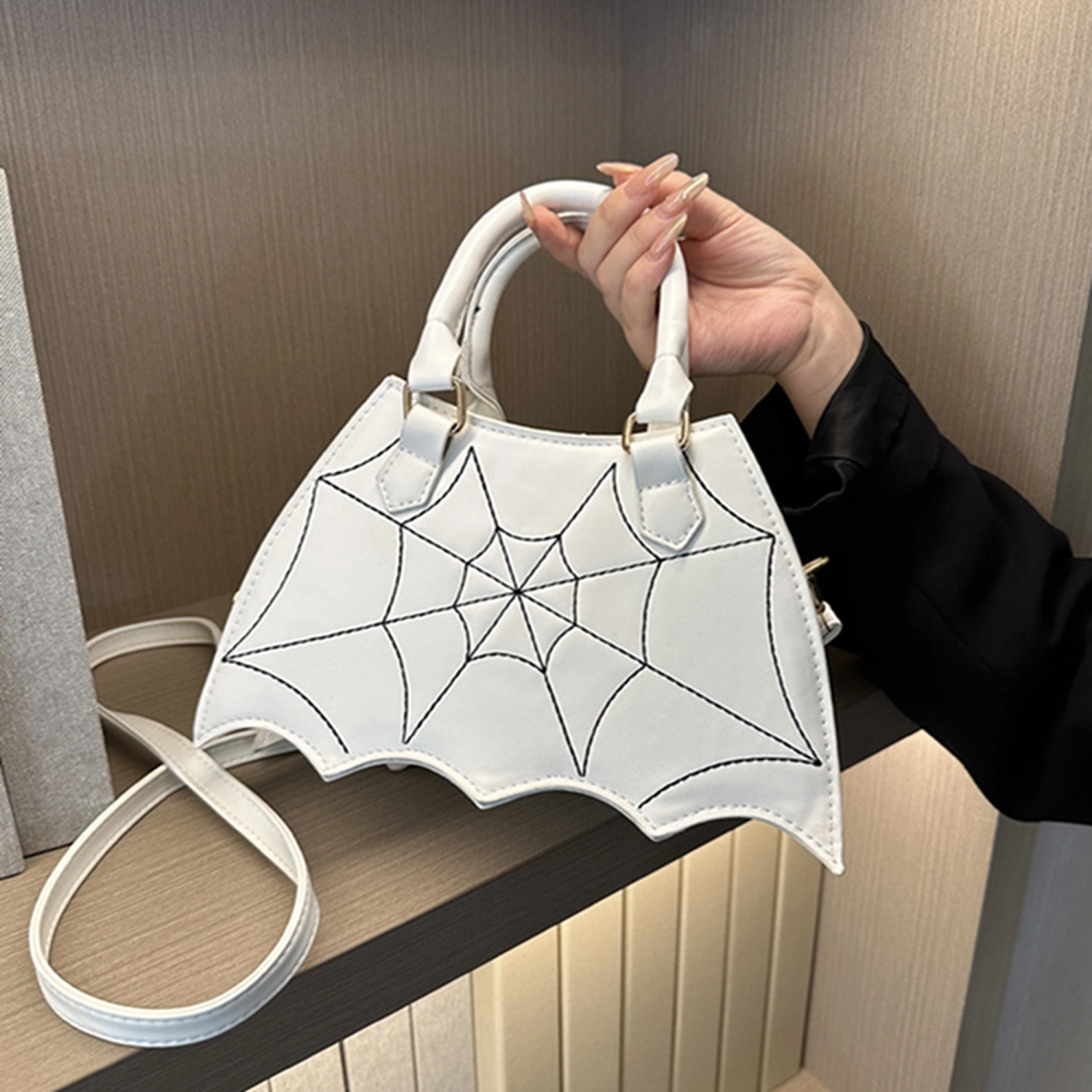 Women Halloween Bat Purses Lightweight Spider Web Shoulder Bags