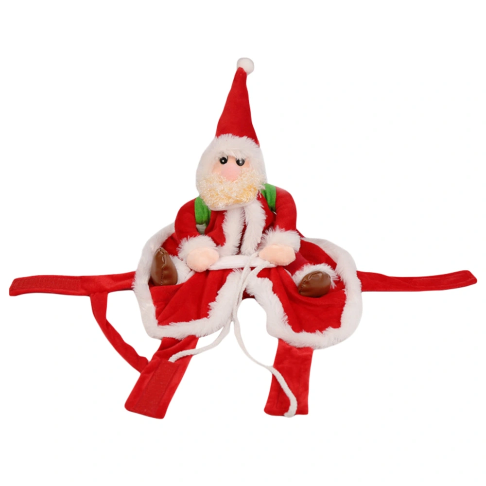 Santa Riding Dog Costume Pet Christmas Outfit Cosplay Clothes for Cat 