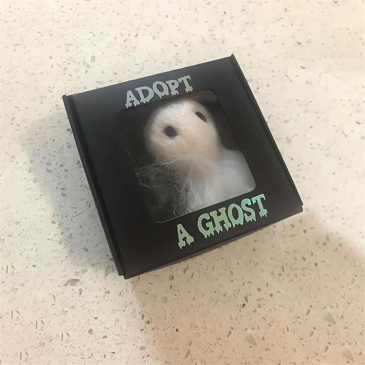 Cute Little Pocket Ghost with A Tiny Scroll, Plush Stuffed Ghost Doll