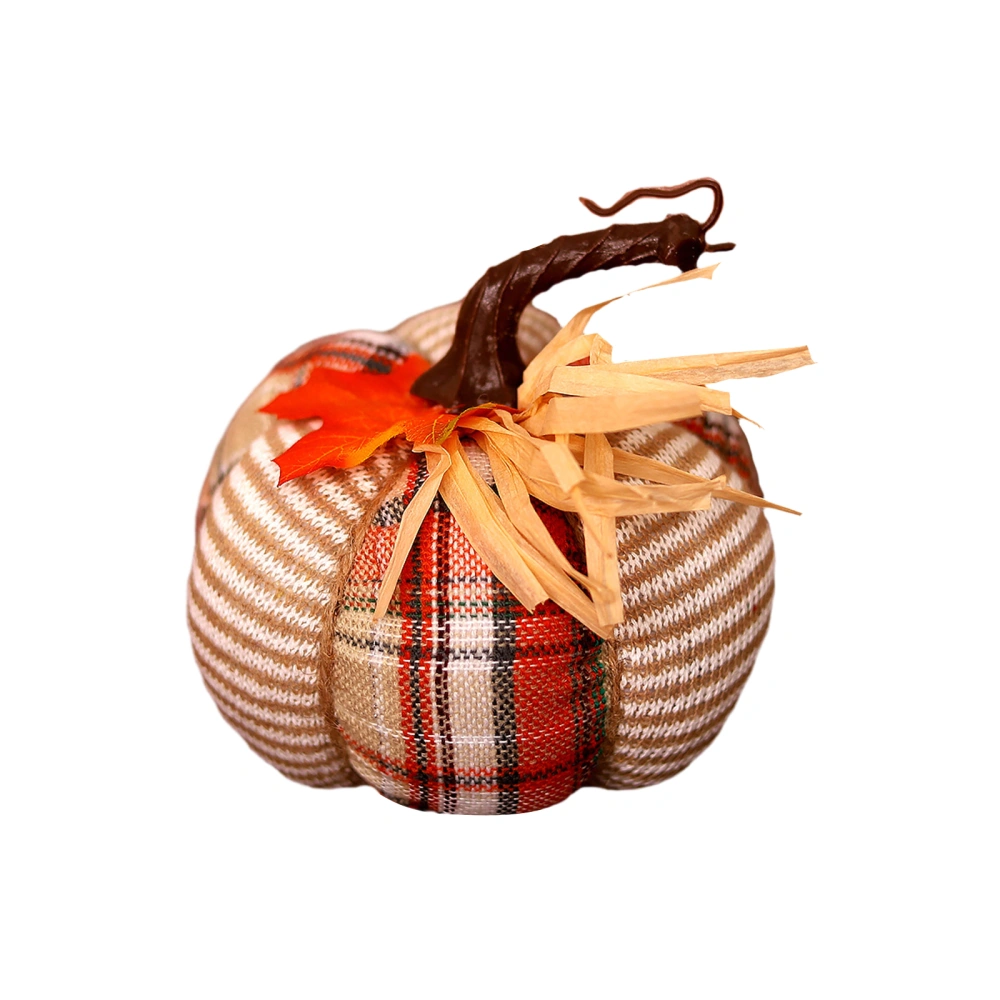 Thanksgiving Fall Pumpkin Decorations Plaid Cloth Pumpkin Ornaments