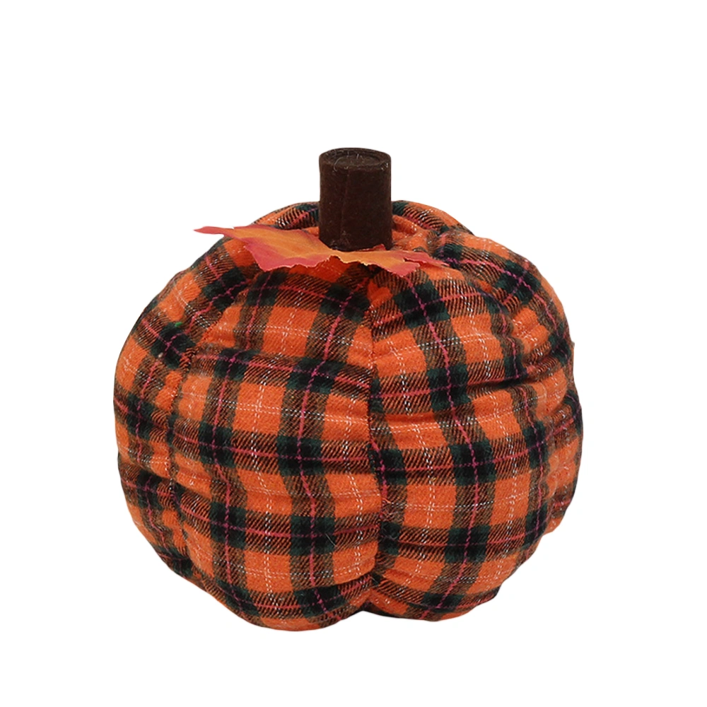 Halloween Pumpkin, Plaid Fake Pumpkin Ornament Holiday Party Decor