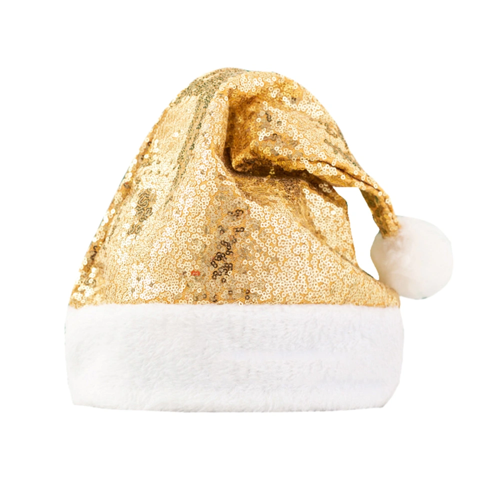 Adults Sequin Santa Hats Sparkle Plush Christmas Santa Party Hat