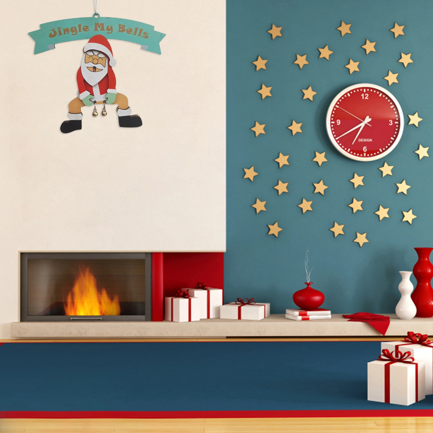 Christmas Wooden Santa Claus Sign Hanging Tree Decorations for Wall