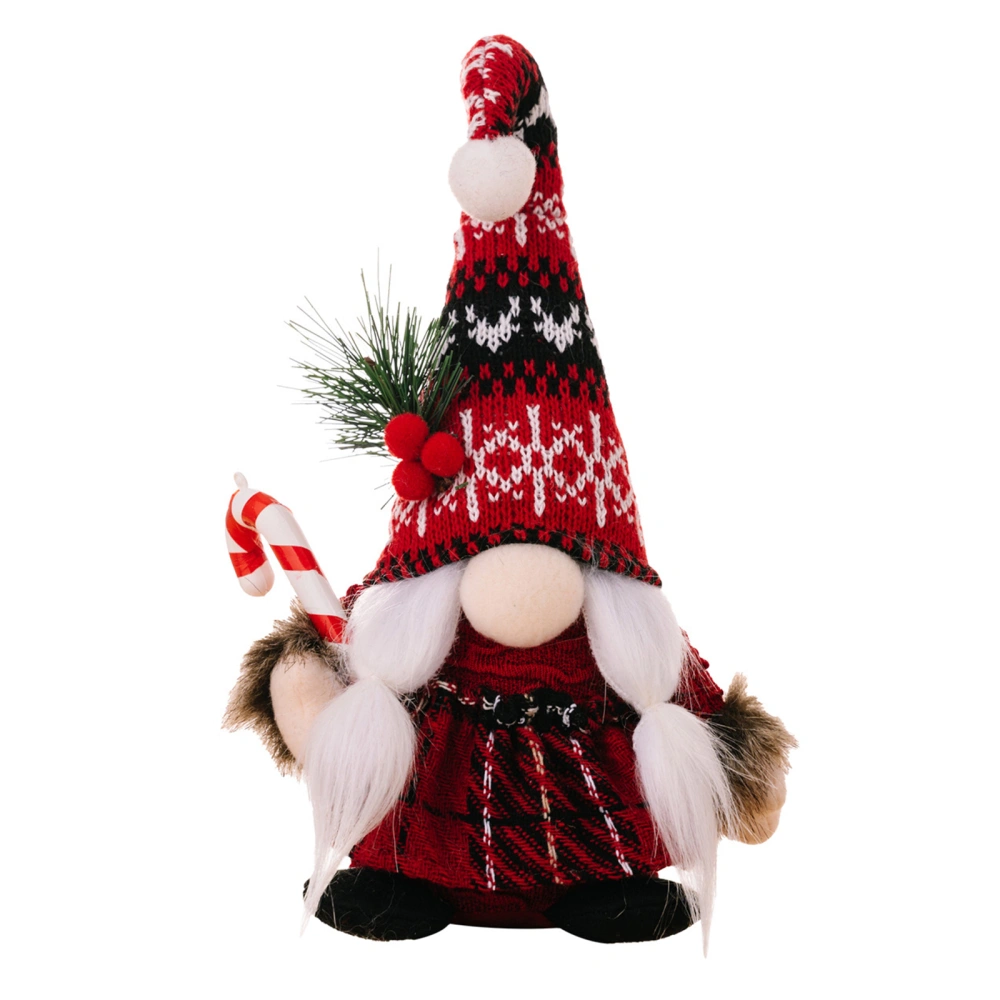 Christmas Plush Doll Ornament, Faceless Doll with Oil Lamp/Candy Cane